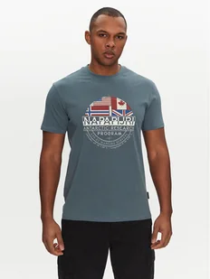 Napapijri T-Shirt S-Turin NP0A4HQG Niebieski Regular Fit - Koszulki męskie - miniaturka - grafika 1