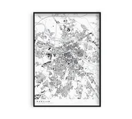 Obrazy i zdjęcia na płótnie - Mapa Wrocławia, Plakat Wrocław, Mapy miast - miniaturka - grafika 1