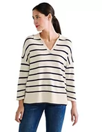 Swetry damskie - Street One Damski sweter w paski, Deep Blue, 40 - miniaturka - grafika 1