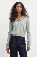 Swetry damskie - Patrizia Pepe kardigan kolor turkusowy 2K0306 K221 - miniaturka - grafika 1