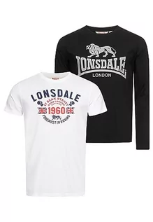 Koszulki męskie - Lonsdale Fintona t-shirt męski, czarny/biały, XL, 117514 - grafika 1