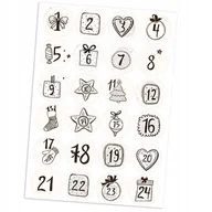 Scrapbooking - Kalendarz Adwentowy A5 24 Naklejki Świąteczne 3,3 Cm Wzory - miniaturka - grafika 1
