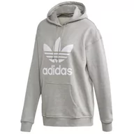 Bluzy damskie - adidas Trefoil Hoodie FM3304 damska bluza szara - miniaturka - grafika 1