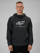 Bluzy męskie - 4F Bluza dresowa nierozpinana z kapturem męska - szara XXL - miniaturka - grafika 1