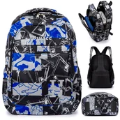 Plecaki szkolne i tornistry - Plecak szkolny młodzieżowy do szkoły Bivacc HIP-HOP W320 niebieski - miniaturka - grafika 1