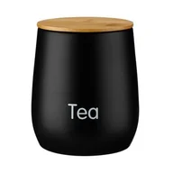 Pojemniki kuchenne - Pojemnik na herbatę MONACO metalowy okrągły czarny - miniaturka - grafika 1