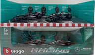 Samochody i pojazdy dla dzieci - ZESTAW Mercedes AMG F1 Hamilton Russell W12 W13 W14  BBurago 1:43 - miniaturka - grafika 1