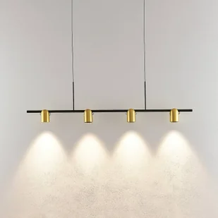Lampa wisząca Molto Luce Nuun PD, czarny/złoty, aluminium, 4-punktowa. - Lampy sufitowe - miniaturka - grafika 1