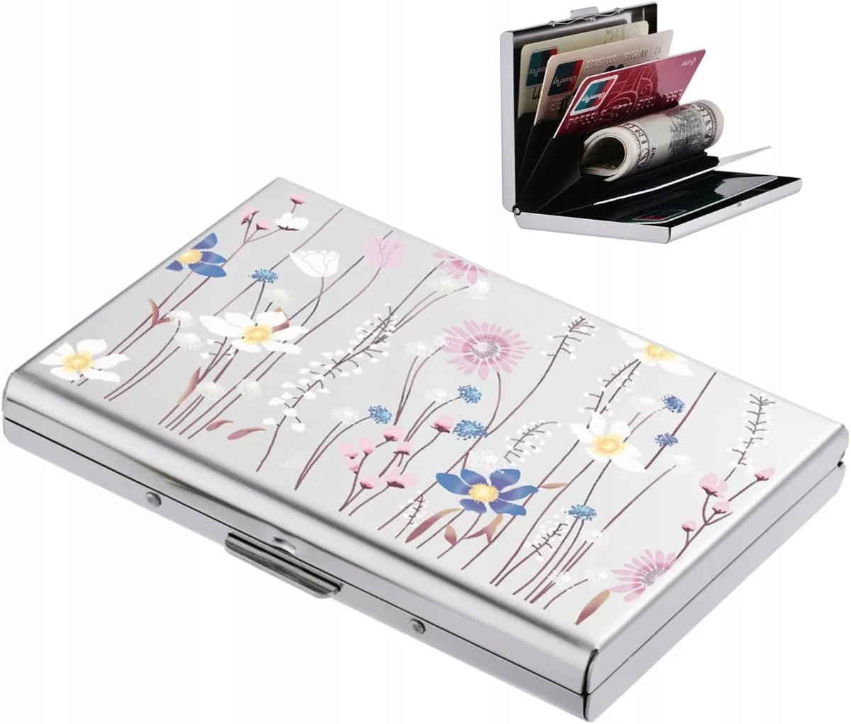 ETUI 6 KART METALOWE SLIM OCHRONNE RFID UNISEX POKROWIEC BIZNESOWY MOCNY