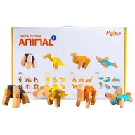 Klocki - Klocki drewniane MALBLO Eco Mega zestaw Animal 1 MAL7742 - miniaturka - grafika 1