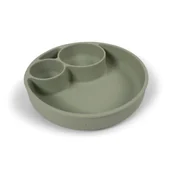 Miseczki i talerzyki dla dzieci - Filibabba Silikonowy talerzyk z przegródkami Green - miniaturka - grafika 1