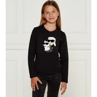 Karl Lagerfeld Kids Longsleeve Regular Fit - Bluzy dla dziewczynek - miniaturka - grafika 1