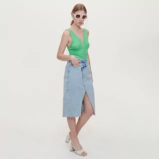 Spódnice - Reserved Jeansowa spódnica Eco Aware - Niebieski - grafika 1