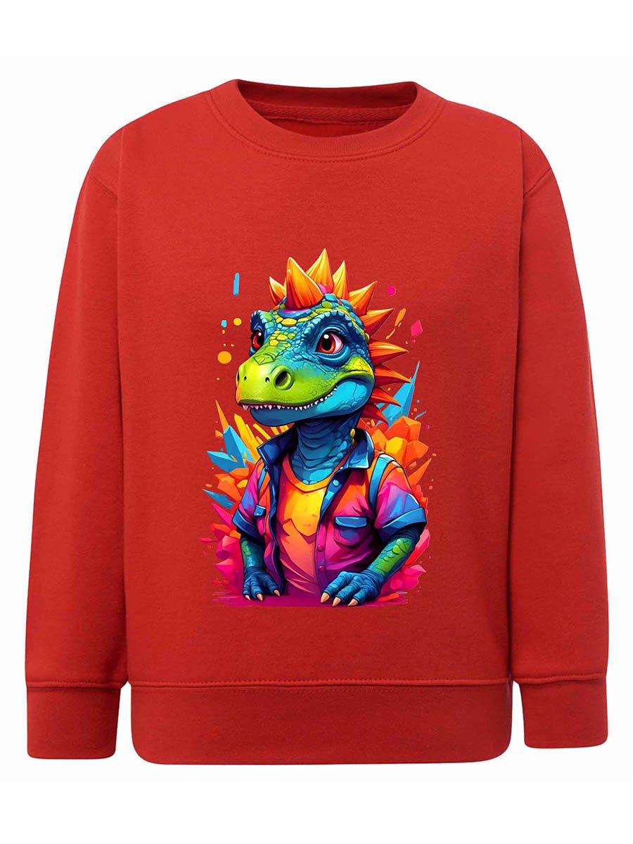 Chłopięca bluza z nadrukiem Dinozaur czerwona Tup Tup