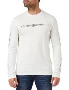 Koszulki męskie - Armani Exchange Koszulka męska Soundwave z logo, Music Icons On Sleeves, biały, XL - miniaturka - grafika 1
