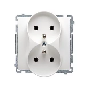 LEDart podwójne z uziemieniem białe BMG2ZM.01/11 Kontakt-Simon Basic - Gniazdka elektryczne - miniaturka - grafika 1