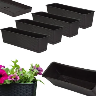 4x Skrzynka balkonowa Ratolla z podstawką ISR600P Doniczka prostokątna - Donice 4x Skrzynka balkonowa Ratolla z podstawką ISR600P Doniczka prostokątna - Donice - miniaturka - grafika 1