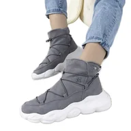 Botki damskie - Szare stylowe śniegowce Big Star damskie Marrero - miniaturka - grafika 1