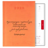 Notesy i bloczki - KALENDARZ POMARAŃCZOWY A5 2025 DZIENNY PREZENT DLA NAUCZYCIELKI MIX WZORY - miniaturka - grafika 1