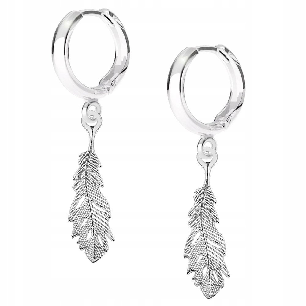 Kolczyki srebrne Piórko 925