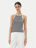 Koszulki i topy damskie - Pieces Top Jane 17155477 Czarny Slim Fit - miniaturka - grafika 1