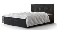 Łóżka - Grafitowe łóżko kontynentalne tapicerowane welurem - Alviero - miniaturka - grafika 1