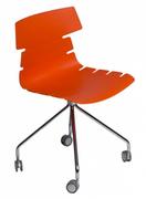 Krzesła - D2 Techno Roll Krzesło na kółkach 50x48 cm, pomarańczowe 63782  - miniaturka - grafika 1
