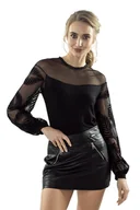 Bluzki damskie - Eldar Bluzka Samanta Bufiaste Rękawy Czarna Xl - miniaturka - grafika 1