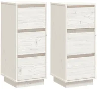 Komody - Komplet 2 białych komód z drewna sosnowego P5-L33 - miniaturka - grafika 1