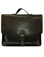 Torebki damskie - Skórzana Teczka Torba Listonoszka Stefania Czarna - miniaturka - grafika 1