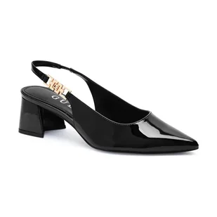 Guess Czółenka na słupku ZABELA z dodatkiem skóry - Czółenka - miniaturka - grafika 1