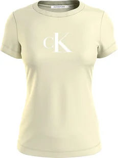 Calvin Klein Koszulka w kolorze limonkowym - Koszulki i topy damskie - miniaturka - grafika 1