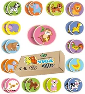 Zabawki sensoryczne - DREWNIANA GRA MEMORY zwierzęta zwierzątka MEMO pomoce dydaktyczne VIGA 2+ zabawka montessori - miniaturka - grafika 1