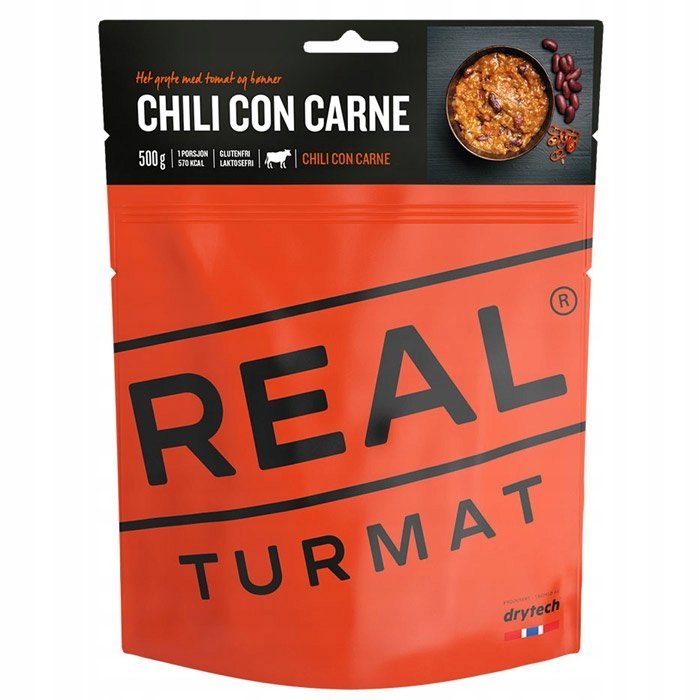 Real Turmat Chili con Carne bezglutenowe danie liofilizowane na wyjazdy