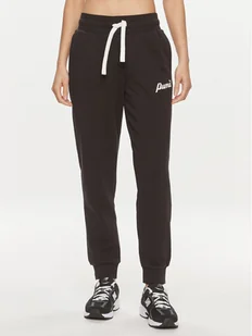 Puma Spodnie dresowe Ess+ Script 679350 Czarny Regular Fit - Spodnie sportowe damskie - miniaturka - grafika 1
