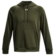 Bluzy sportowe męskie - Męska bluza Under Armour Rival Fleece Hoodie Rozmiar: M / Kolor: ciemnozielony - miniaturka - grafika 1