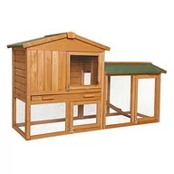 Akcesoria dla gryzoni - dibea rh10240 Premium dla małych zwierząt owczarni (147 x 52 x 85 cm), pojemna 2-półek drewnianych domku, pomieszczenia z 3 drzwi do królików zające świnki morskie RH0240 - miniaturka - grafika 1