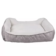 Legowiska dla psów - puszyste pluszowe legowisko w kolorze szarym - 60 x 47 x 13 cm - miękkie antypoślizgowe legowisko dla psa poduszka dla kota wygodna sofa dla psa sof.. - miniaturka - grafika 1