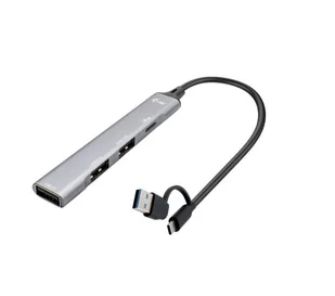 i-Tec CAHUBMETALMINI4 USB-C/USB-A Metal HUB 1x USB 3.0 + 3x USB 2.0 Szary - Huby USB - miniaturka - grafika 1