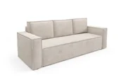 Sofy i kanapy - GUTTO Sofa rozkładana CORDA kremowy wykonana z tkaniny sztruksowej z funkcją spania - nowoczesny design w modnych kolorach - miniaturka - grafika 1