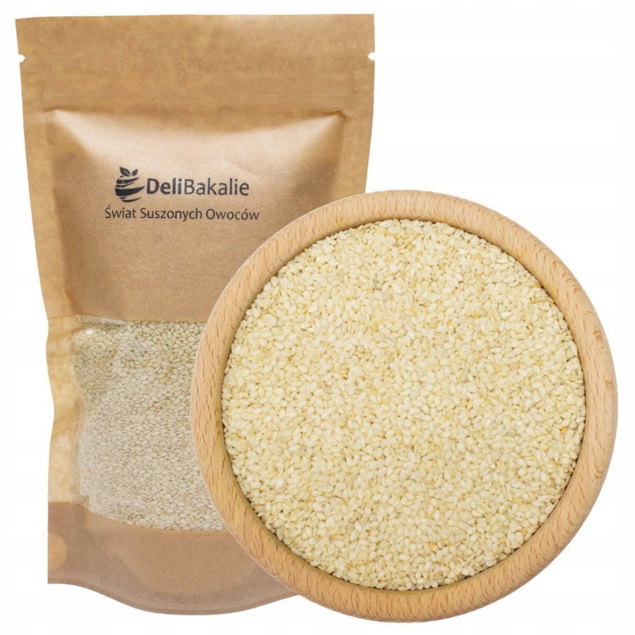 Sezam Łuskany Biały 1kg ziarno naturalny DeliBakalie
