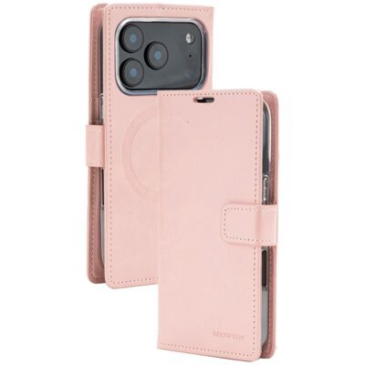 Etui MERCURY BlueMoon Diary MagSafe do Apple iPhone 17 Pro/18 Pro Różowe złoto