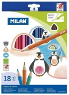 Artykuły biurowe - MILAN Kredki ołówkowe trójkątne 18 kolorów - miniaturka - grafika 1