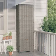 Szafy - vidaXL Szafka ogrodowa, szara, 59x40x180 cm, rattan PE - miniaturka - grafika 1