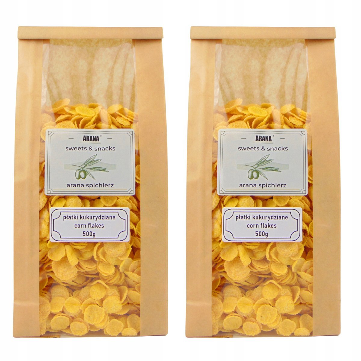 PŁATKI KUKURYDZIANE CORN FLAKES PŁATKI ŚNIADANIOWE 500G x2