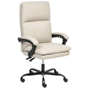 Fotel biurowy, krzesło biurowe Beliani Krzesło biurowe regulowane ekoskóra jasnobeżowe SERENE - Fotele i krzesła biurowe - miniaturka - grafika 1