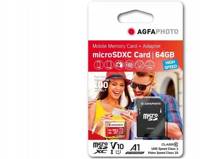 AgfaPhoto MicroSDXC Class 10 + Adapter 64GB (10582)