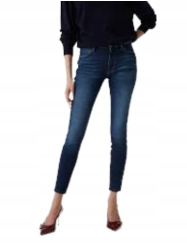 GUESS JEANSY DAMSKIE RURKI GRANATOWE Z HAFTEM W27 L29 2CC