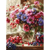 Malowanie po numerach - Ideyka Malowanie po numerach - Bukiet i owoce 30x40cm - miniaturka - grafika 1