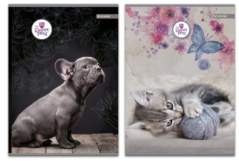 Zeszyt w linie, A5, Sweet Pets, mix wzorów, 5 sztuk